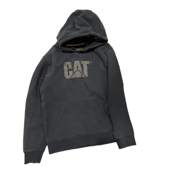 CAT Thick Warm Black Hoodie Mens XL - Picture 1 of 3